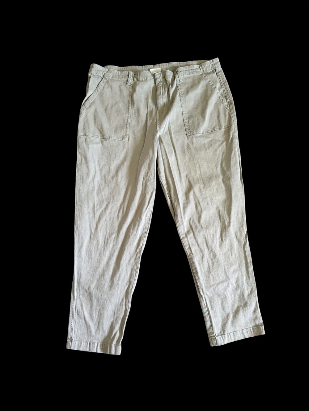 AVA & VIV Womens 22W Light Sage Green Ankle Pants Stretch Casual Utility Plus Si